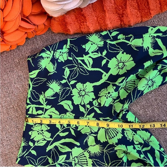 ❣️🆕Zara Jacquard High Waist Floral Print Flare Pants & One Shoulder Top❣️ - Picture 10 of 12